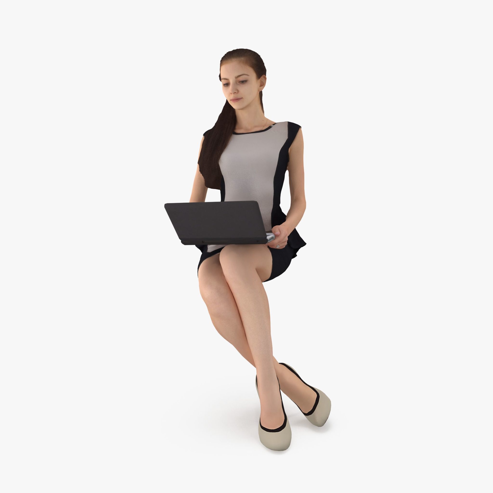Business Woman Working 3D Model | 3DTree Scanning Studio