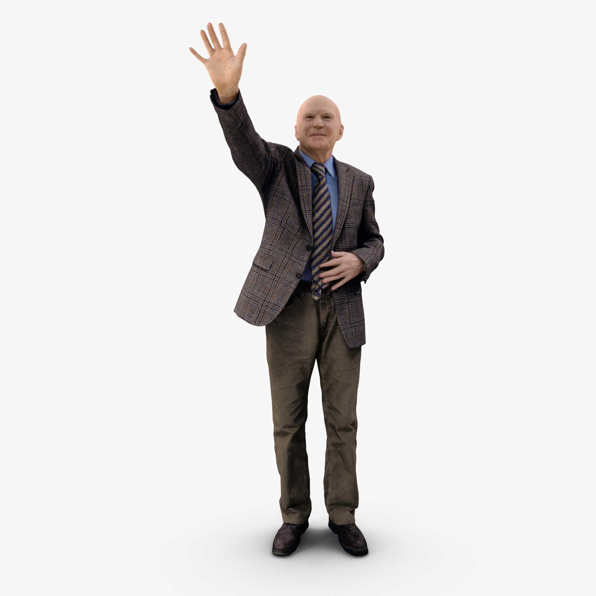 Oldman Greeting 3D Model | 3DTree Scanning Studio