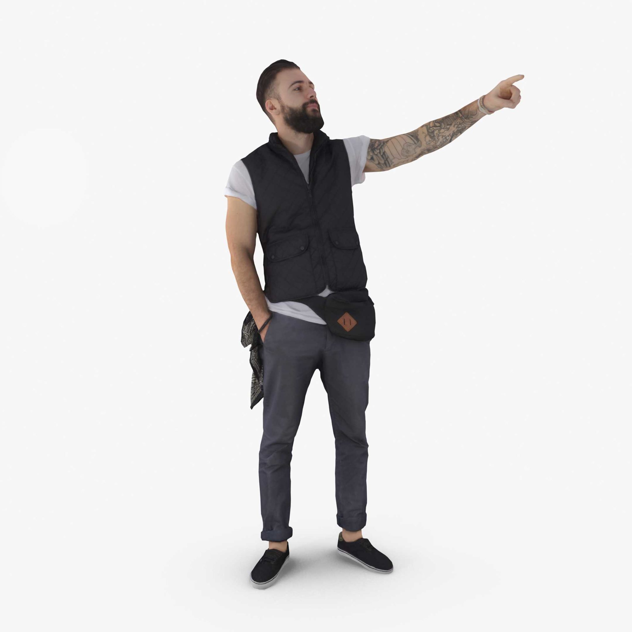 Casual Man Pointing 3D Model | 3DTree Scanning Studio