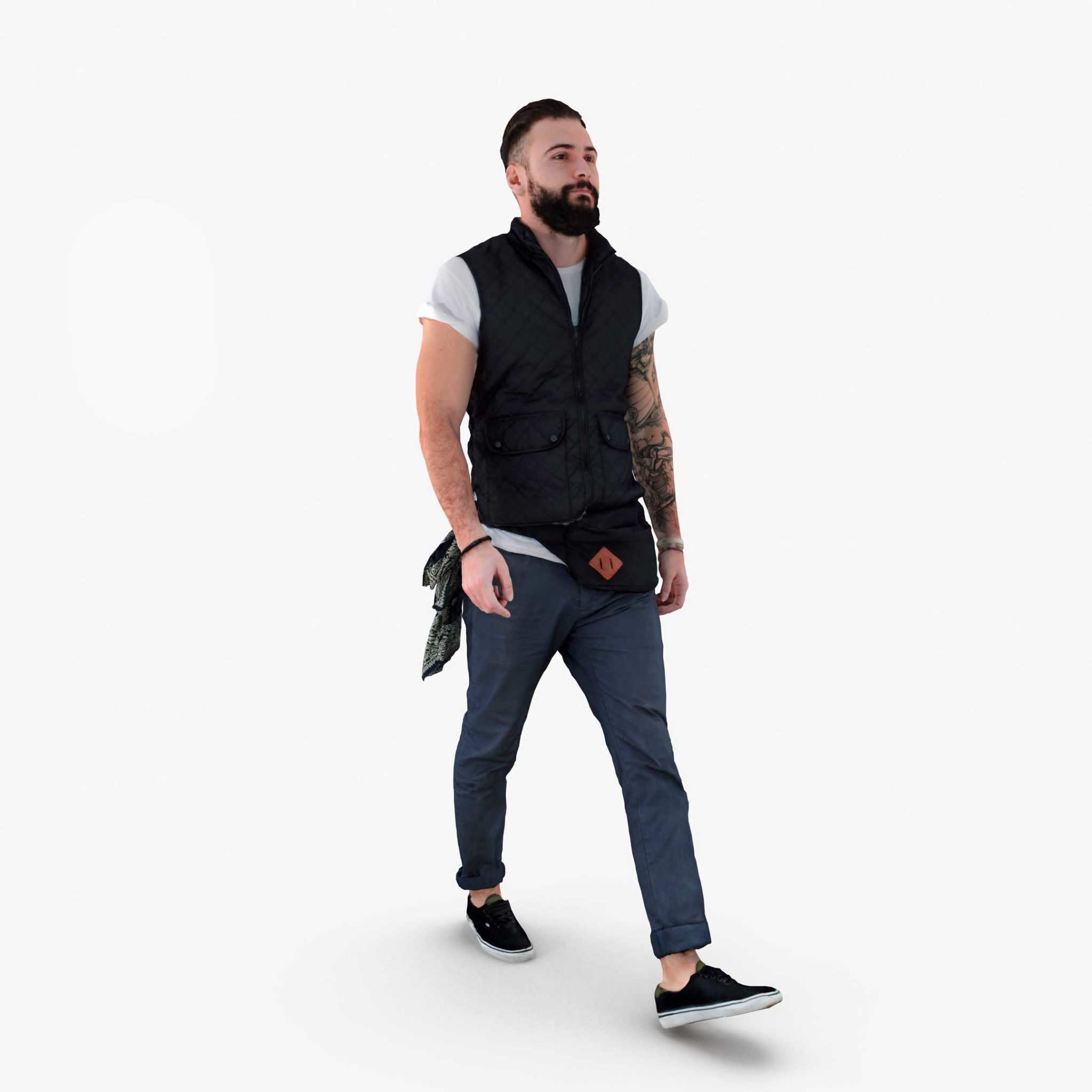 Bearded Man Walking 3D Model | 3DTree Scanning Studio