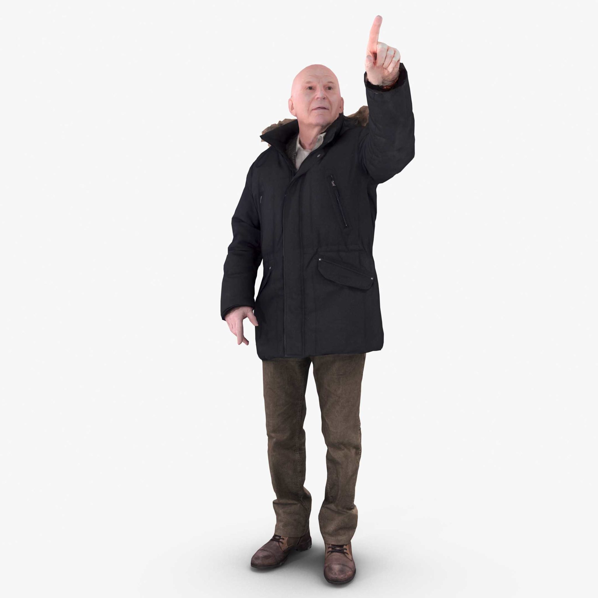 Oldman Pointing 3D Model | 3DTree Scanning Studio