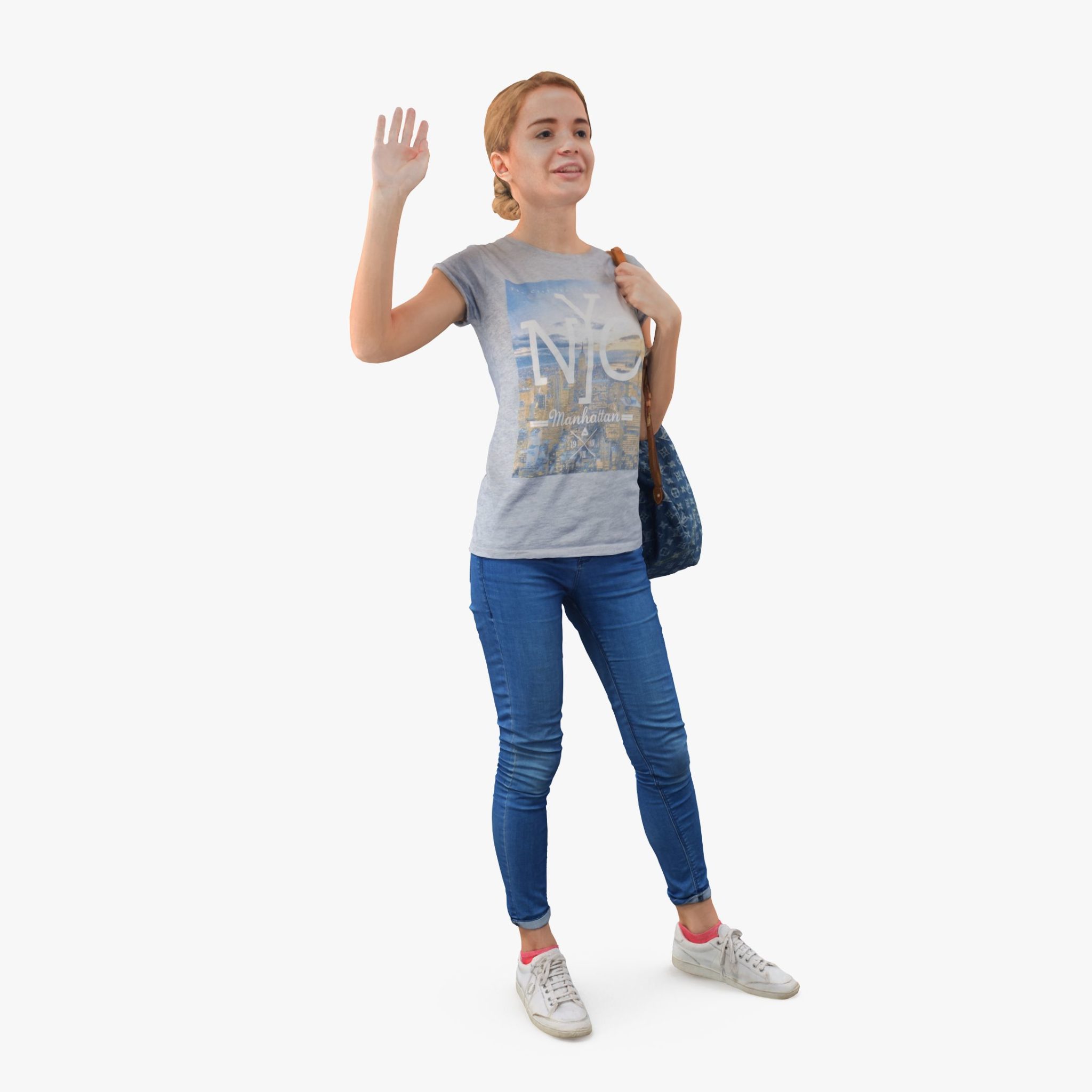 Casual Lady Greeting 3D Model | 3DTree Scanning Studio