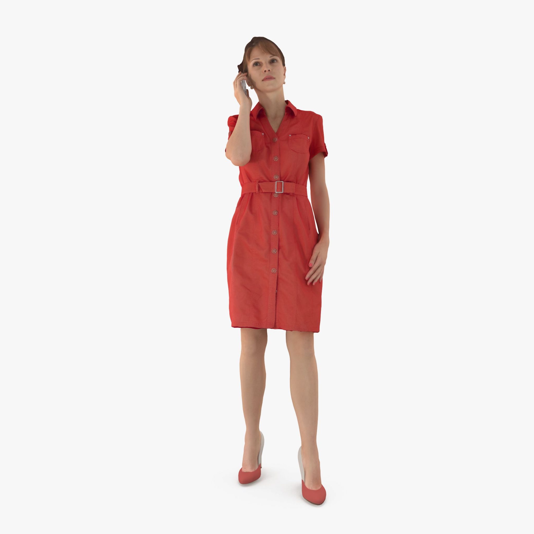 Lady in Red Dress 3D Model | 3DTree Scanning Studio