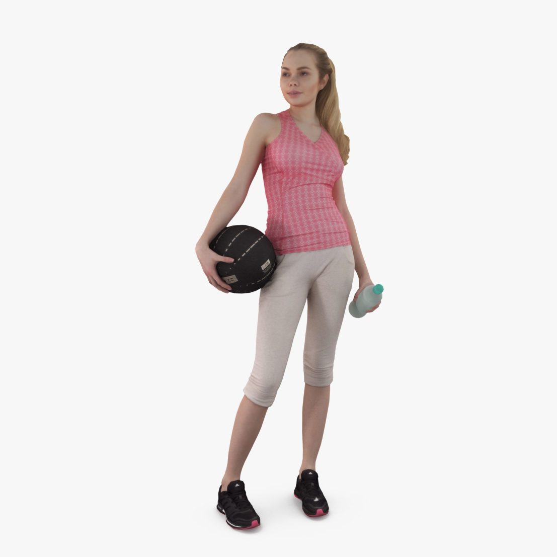 Sport Woman with Ball 3D Model FREE Download | 3DTree Studio