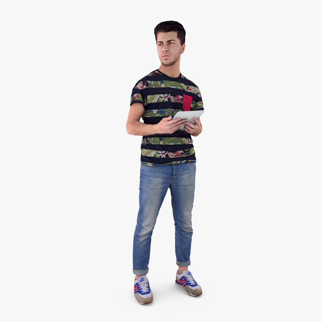 Casual Man with Pad 3D Model | 3DTree Scanning Studio
