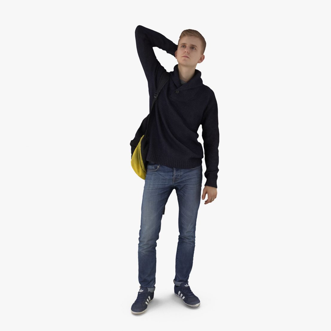 Casual Man with Bag 3D Model | 3DTree Scanning Studio