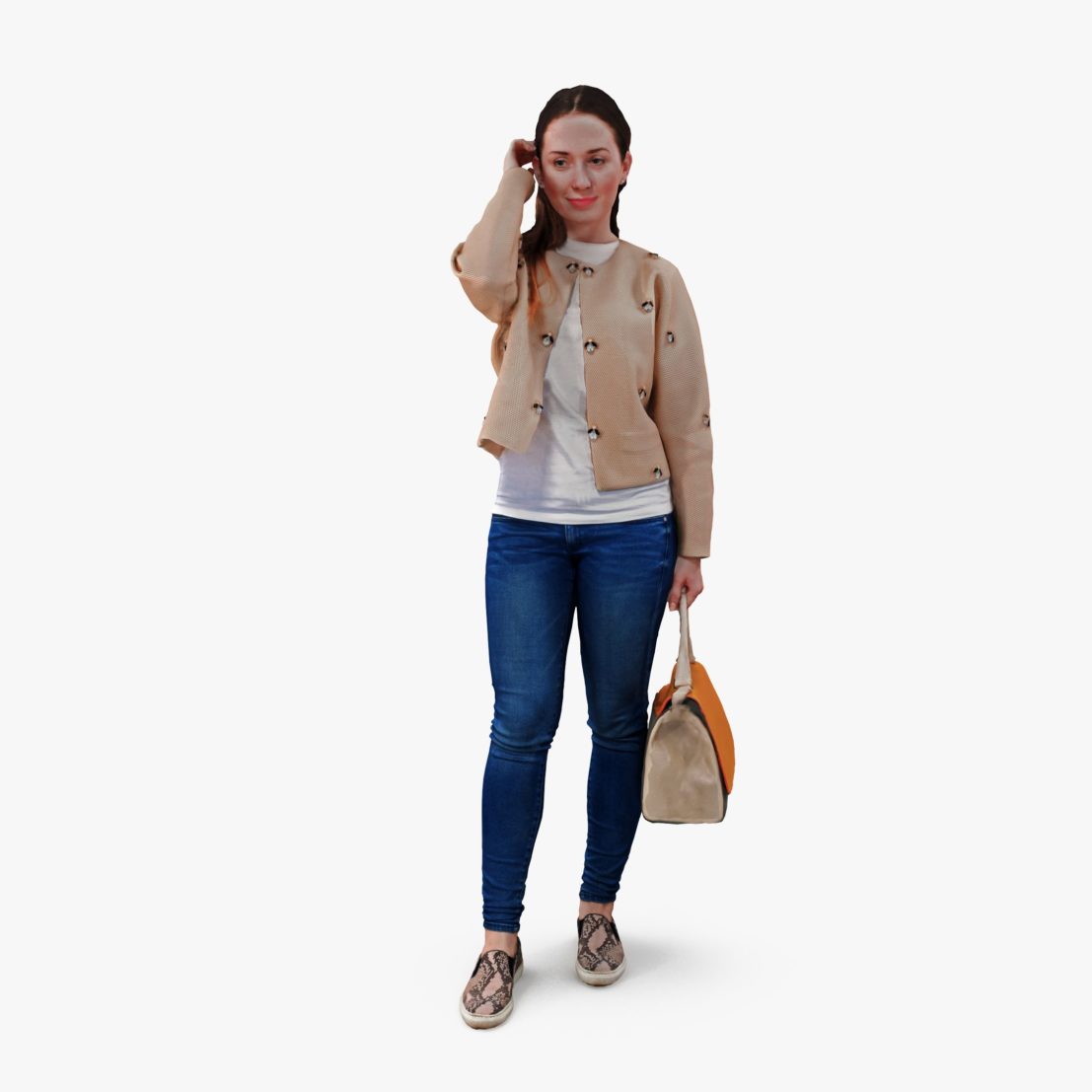 Girl Holding Bag 3D Model | 3DTree Scanning Studio
