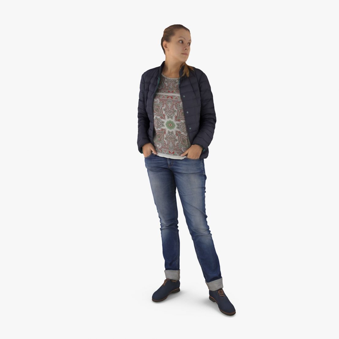 Casual Lady Standing 3D Model | 3DTree Scanning Studio
