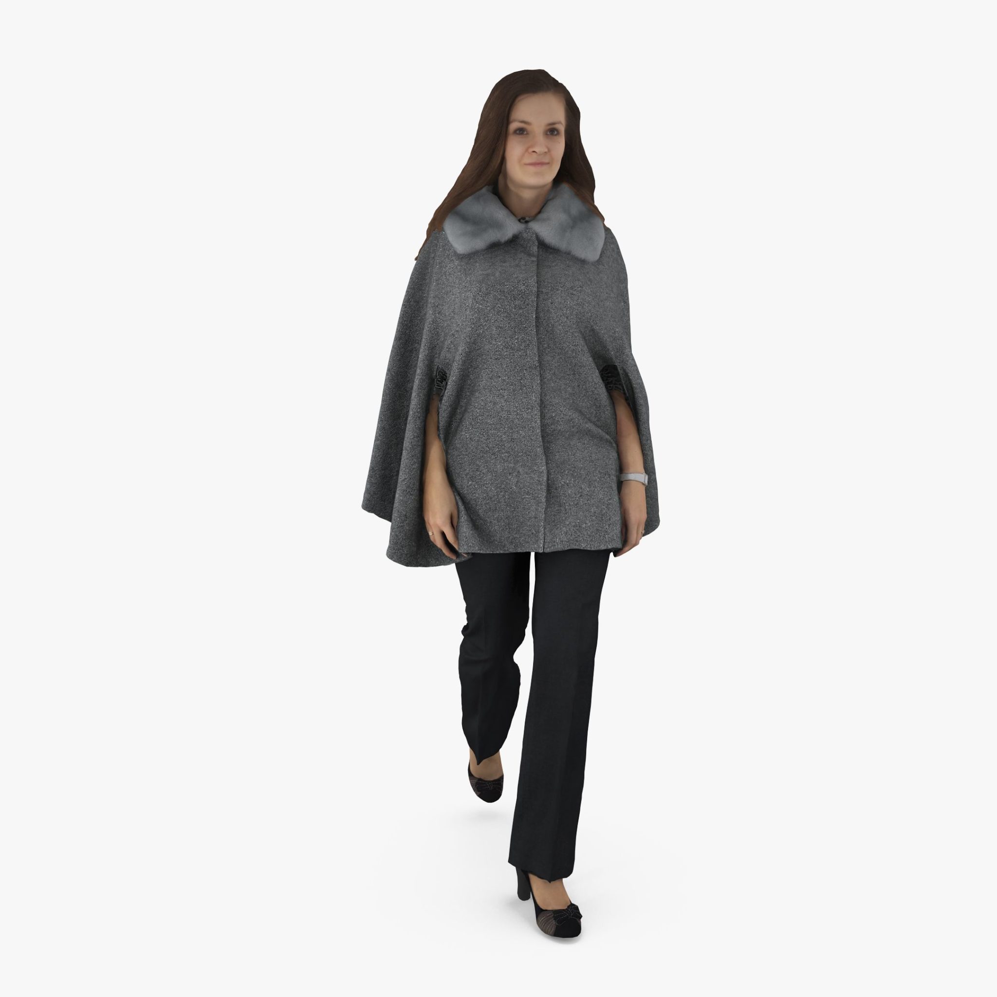 Woman Walking Poncho Dress 3D Model | 3DTree Scanning Studio