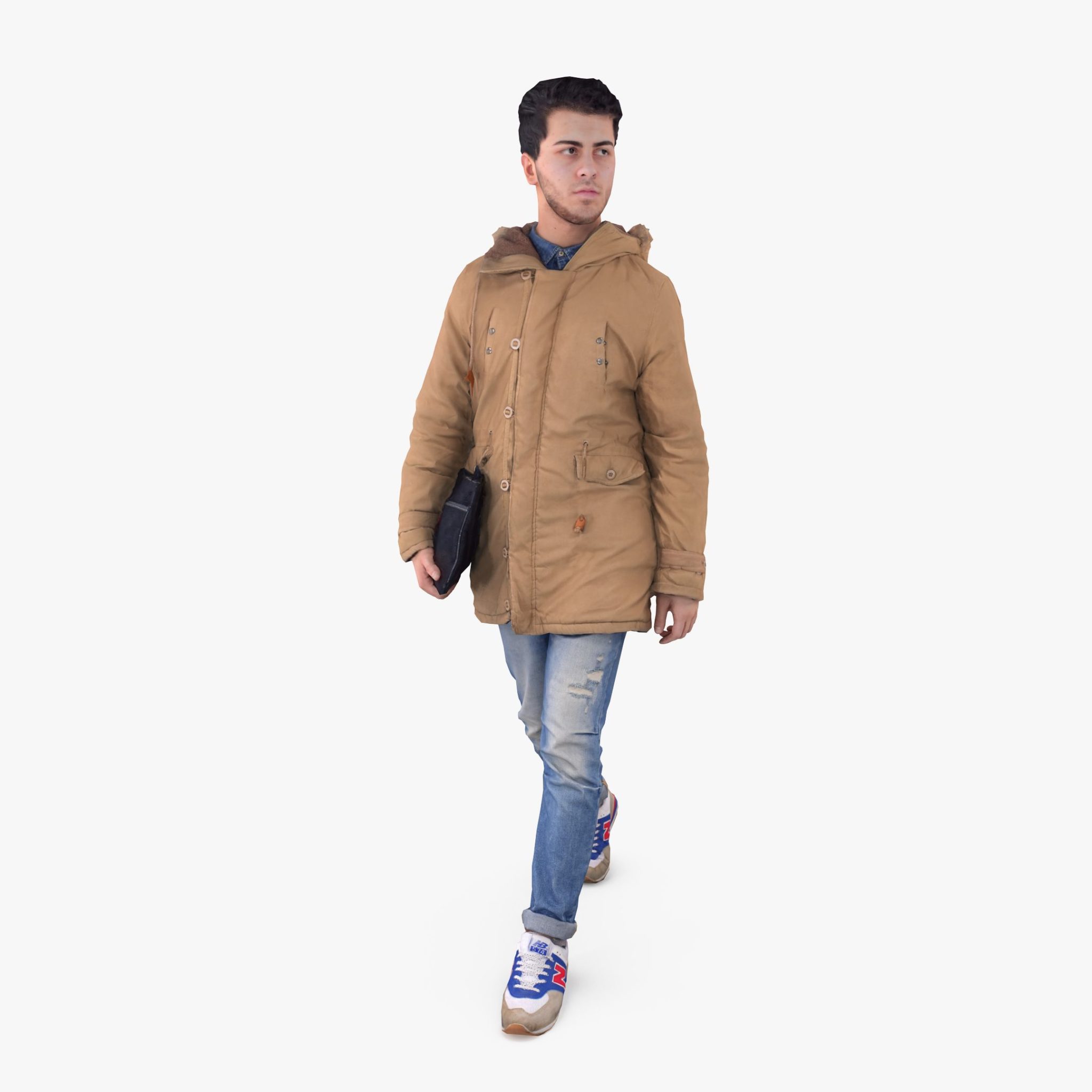 Winter Man Walking 3D Model | 3DTree Scanning Studio