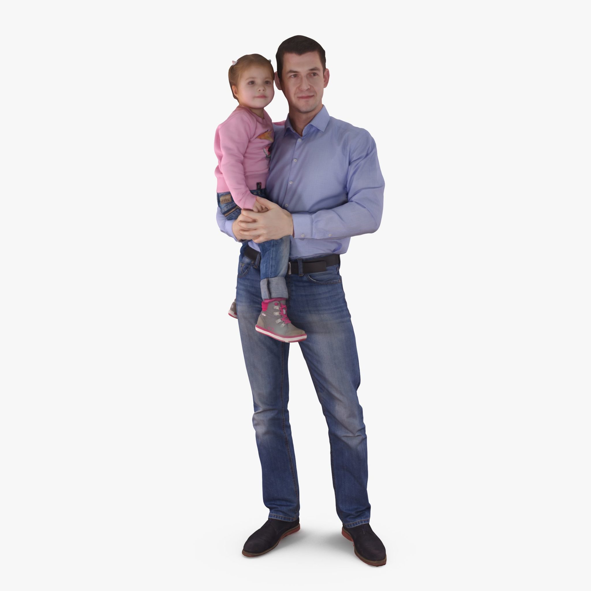 Dad Holding Baby 3D Model | 3DTree Scanning Studio