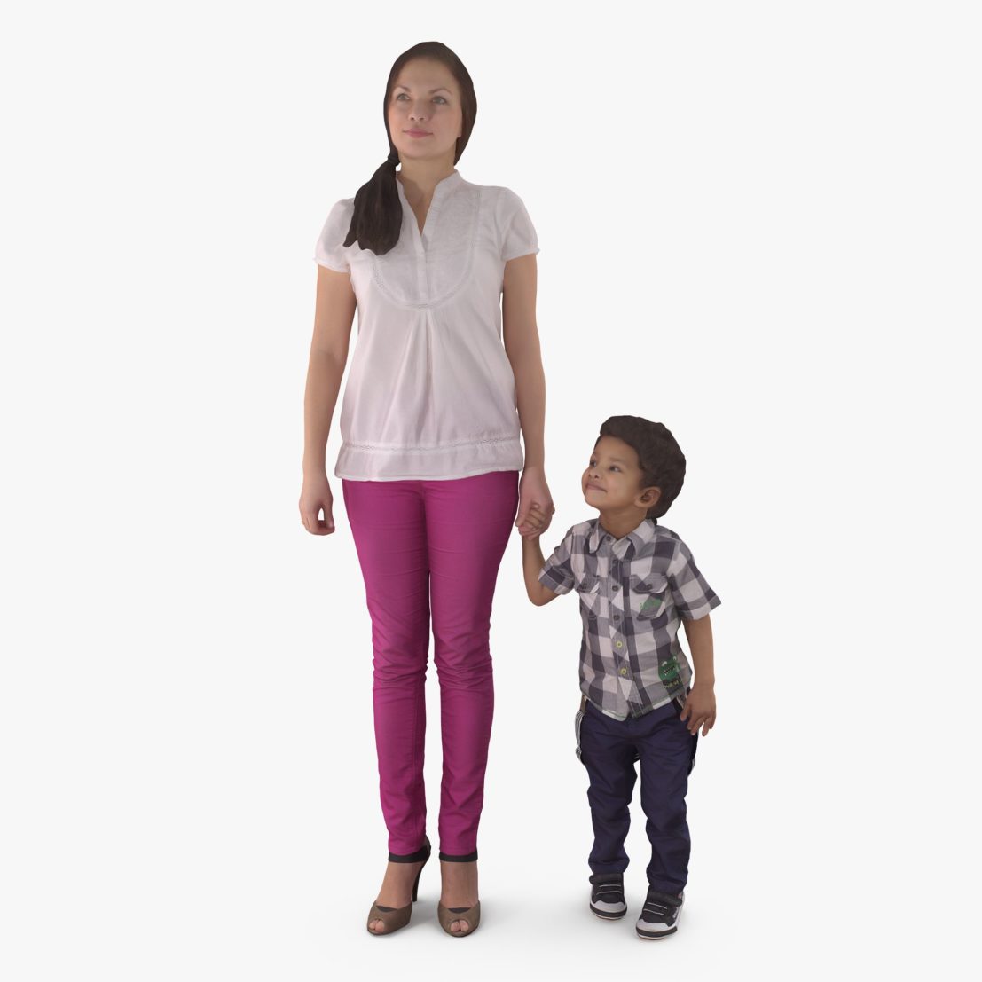 Mom and Boy 3D Model | 3DTree Scanning Studio