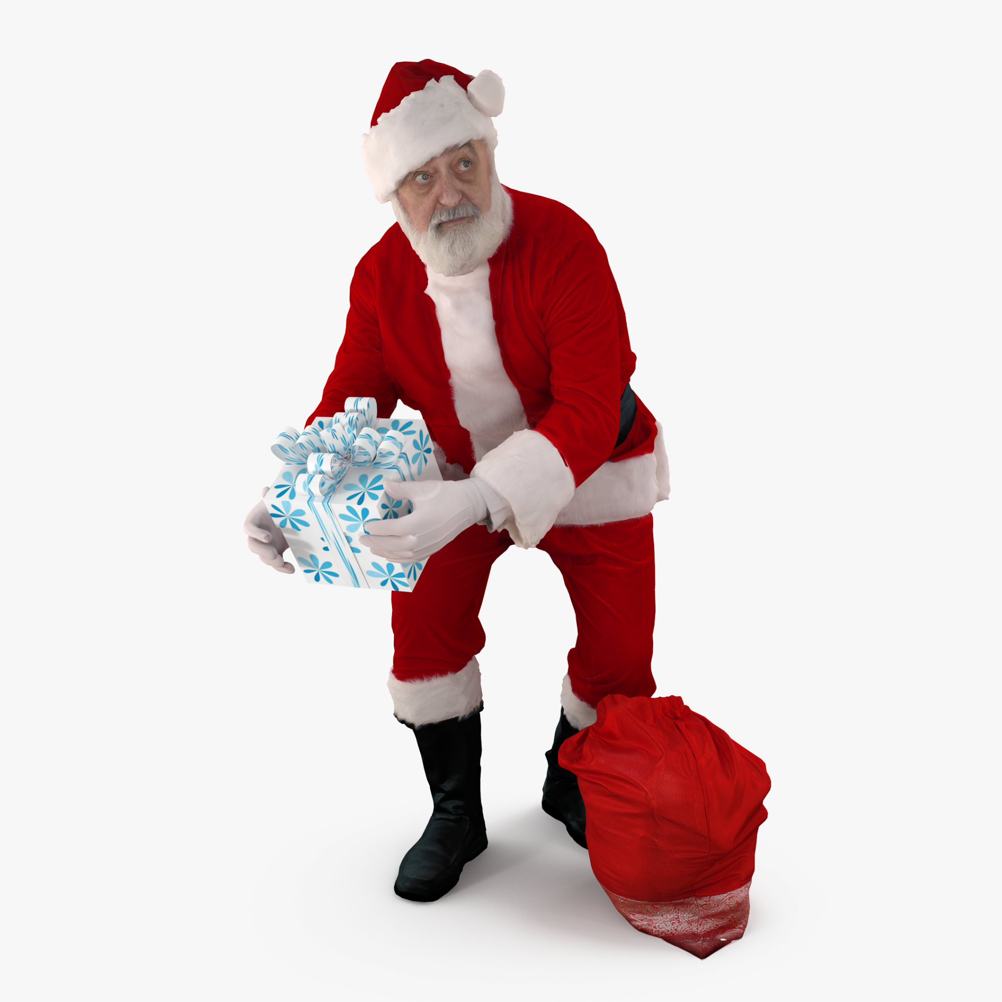 Santa with a Gift 3D Model | 3DTree Scanning Studio