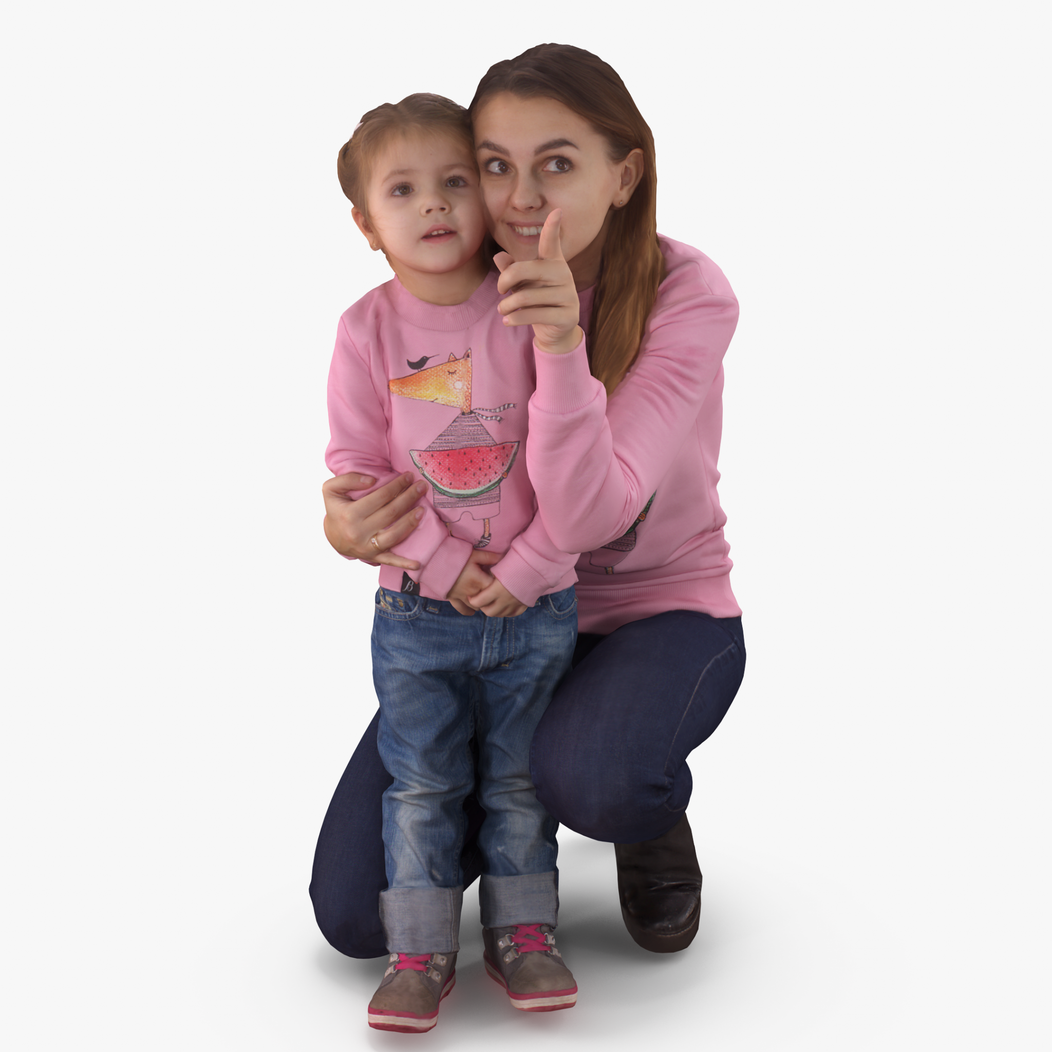 Mom and Daughter 3D Model | 3DTree Scanning Studio