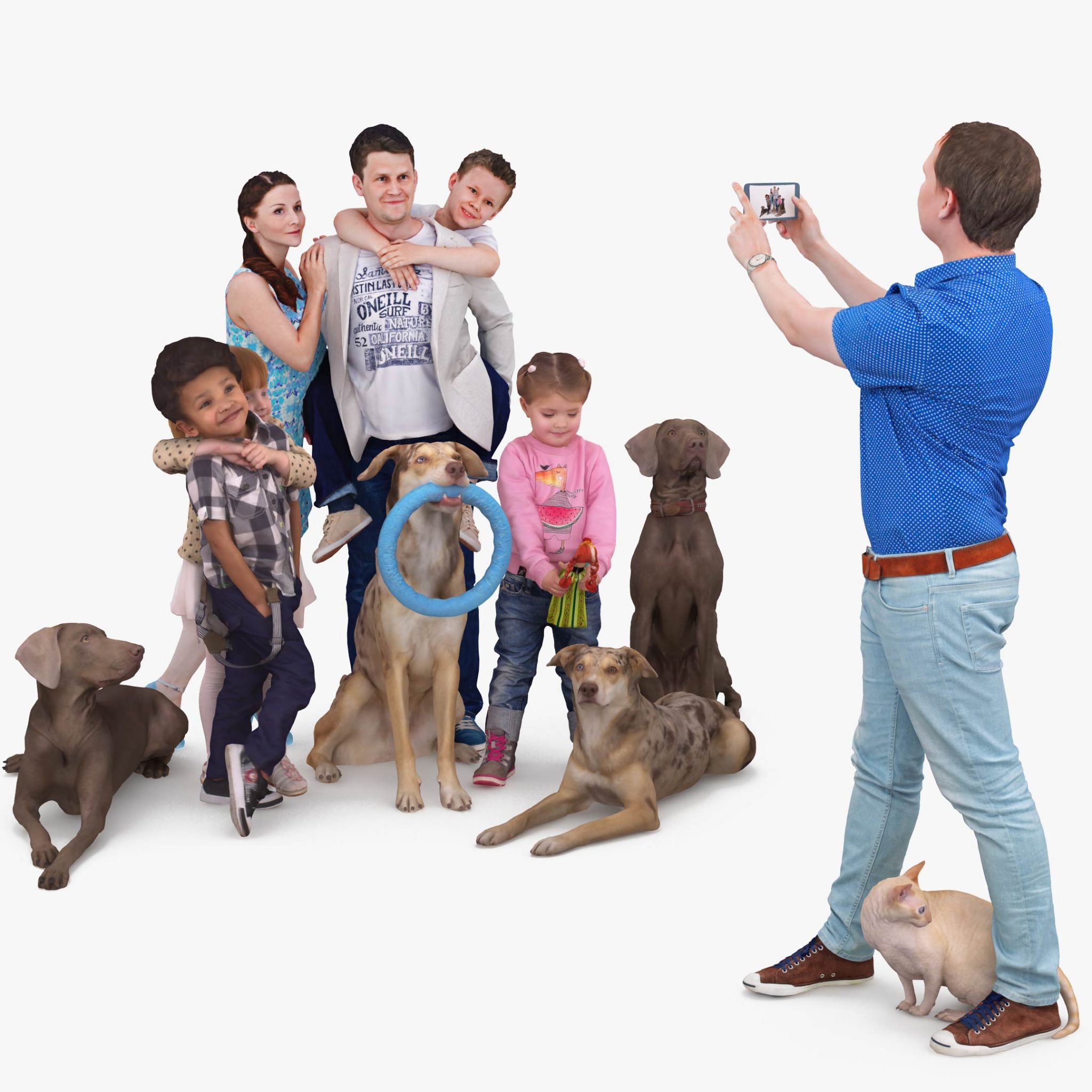 Family Photo Session x9 3D Models | 3DTree Scanning Studio
